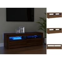 VidaXL TV-Schrank mit LED-Leuchten Braun Eichen-Optik 120x35x40 cm