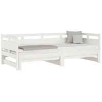 VidaXL Tagesbett Ausziehbar Weiß Massivholz Kiefer 2x(90x200) cm