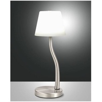 Fabas Luce LED Tischleuchte Ibla Ø120mm 9W Warmweiß Chromfarben