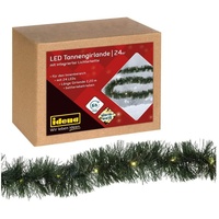 IDENA Tannengirlande 24er LED Lichterkette grün 2,2 m