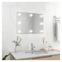 VidaXL Wandspiegel ohne Rahmen mit LED-Beleuchtung Rechteckig Glas