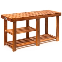 CASARIA Schuhregal 2in1 Braun Akazienholz 87x30x45cm