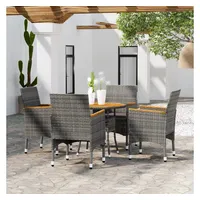 VidaXL Polyrattan Garten-Essgruppe 5-tlg. grau 3058497