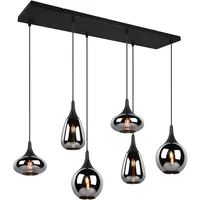 Trio Lumina 6-flg. 93,8 cm rund schwarz matt/Chrom