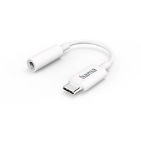 Hama Aux-Adapter USB-C – 3,5-mm-Klinke-Buchse, Weiß