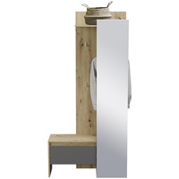 MID.YOU Garderobe Torino grau/eiche artisan