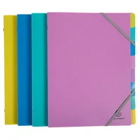 Exacompta 8x Fächermappe A4 PP Gummizug 3 Klappen 8
