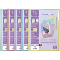 Exacompta 20x Sichtmapppen A4, PP, 20 Hüllen, Kreacover Pastell,