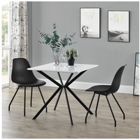 [en.casa] Esstisch Ankara 78x78x75 cm Weiß