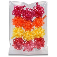 Präsent Geschenk-Schleifen AMERIKA satiniert rot/gelb/orange/pink 10,0 mm x 0,95