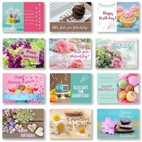 Domelo Geburtstagskarten 12er Set mit Umschlag, Happy Birthday Postkarten,