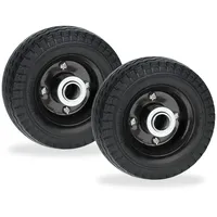 Relaxdays Rad für Roller, E-Scooter, 6x2, 2er Set, Vollgummi,