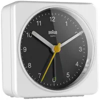 Braun Klassisch Analog Wecker Reise Leise Bettseitig Uhr Weiß