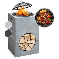Blumfeldt Monolith Feuerschale mit Grill MGO & Stahlschale inkl.