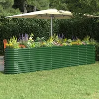 VidaXL Hochbeet Pulverbeschichteter Stahl 332x40x68 cm Grün