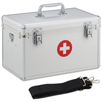 Relaxdays Erste-Hilfe-Koffer Aluminium, ohne Füllung