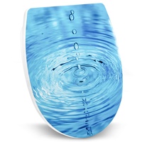 Wenko Toilettensitz Droplets Hochglanz, WC-Sitz mit Absenkautomatik, Schnellbefestigung