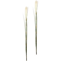 I.GE.A. Flair Flower Pampasgras, 2er Set, Polyester, Kunststoff, Weiß,