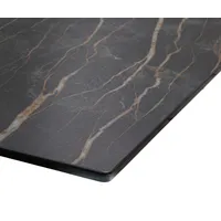 DeLife Esstisch Edge 200x100cm Laminam® Keramik Braun Mittelfuß Flachstahl
