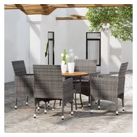 VidaXL Polyrattan Garten-Essgruppe 5-tlg. grau 3058493