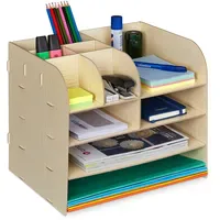 Relaxdays Schreibtisch Organizer mit Dokumentenablage, 10 Fächer, HBT: 27,5