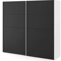 VCM ebuy24 Schwebetürenschrank, weiß und mattschwarz.