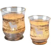 Ambiente Haus Teelichthalter Xmas, Weihnachtsdeko Glas Braun