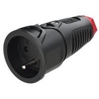 PCE 2410-src Schutzkontaktkupplung Kunststoff, Gummi 230 V Schwarz IP20