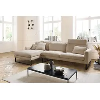 KAWOLA Ecksofa Ricarda Cord Recamiere links taupe
