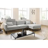 KAWOLA Sofa RICARDA Ecksofa Cord hellgrau Recamiere rechts -