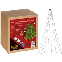 IDENA Lichterkette NewTec Weihnachtsbaum-Überwurf 200 LED warmweiß für Innen