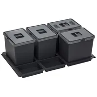 SO-Tech Abfallsammler 15+15+15+15L Abfallsystem für Schubladen Korpusbreite 90 cm
