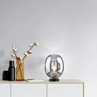 Fischer & Honsel Tischleuchte Beistelllampe Nachttischlampe Schlafzimmerlampe Schwarz H