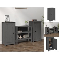 VidaXL Sideboards 2 Stk. Grau 40x35x80 cm Massivholz Kiefer