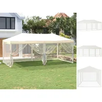 VidaXL Partyzelt Faltbar mit Mesh-Seitenwänden Creme 3x6 m 