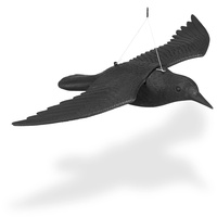 Relaxdays Taubenschreck Krähe, Dekofigur als Vogelscheuche, 1 Stück, schwarz