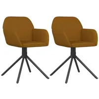 VidaXL Drehstuhl Samt Braun 2er Set