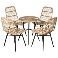 Outsunny - 5-tlg. Polyrattan Gartenmöbel Set Essgruppe Esstisch mit