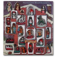 Brubaker 24-TLG. Set Weihnachtsbaumschmuck aus Holz, bis zu 7,5