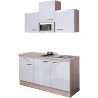 Flex-Well Küchenzeile »Florenz«, Gesamtbreite 150cm, mit Mikrowelle und Kochfeld,