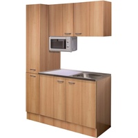 Flex-Well Singleküche 130 cm Nano Buche