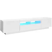 VidaXL TV-Schrank mit LED-Leuchten 180x35x40 cm Weiß Holz