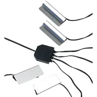 Lunartec Glasbeleuchtung: LED-Glasbodenbeleuchtung: 4 Klammern mit 12 warmweißen LEDs