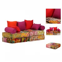 VidaXL 2-Sitzer Modularer Pouf Patchwork Stoff