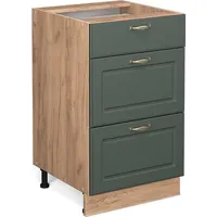 Vicco Küchenunterschrank Fame-Line Grün-Gold Landhaus 50 cm ohne Arbeitsplatte