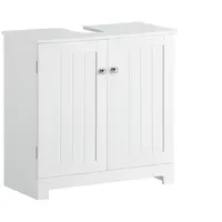 SoBuy Waschbeckenunterschrank mit 2 Türen Weiß 60x30x60cm Modern
