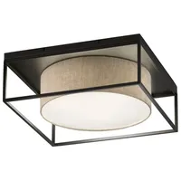 Fischer & Honsel Deckenleuchte Carre 70x70cm Stoffschirm weiß