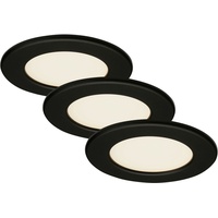 Brilo LED-Einbauleuchte Thin 3er Set Matt-Schwarz