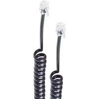 ShiverPeaks -BASIC-S-Telefonhörer Spiralkabel-Kabel 2x 4P4C, schwarz, 5,0m, Telefon Zubehör