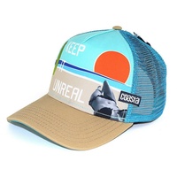 Coastal Trucker Cap Unreal (khaki/teal) - High Fitted -